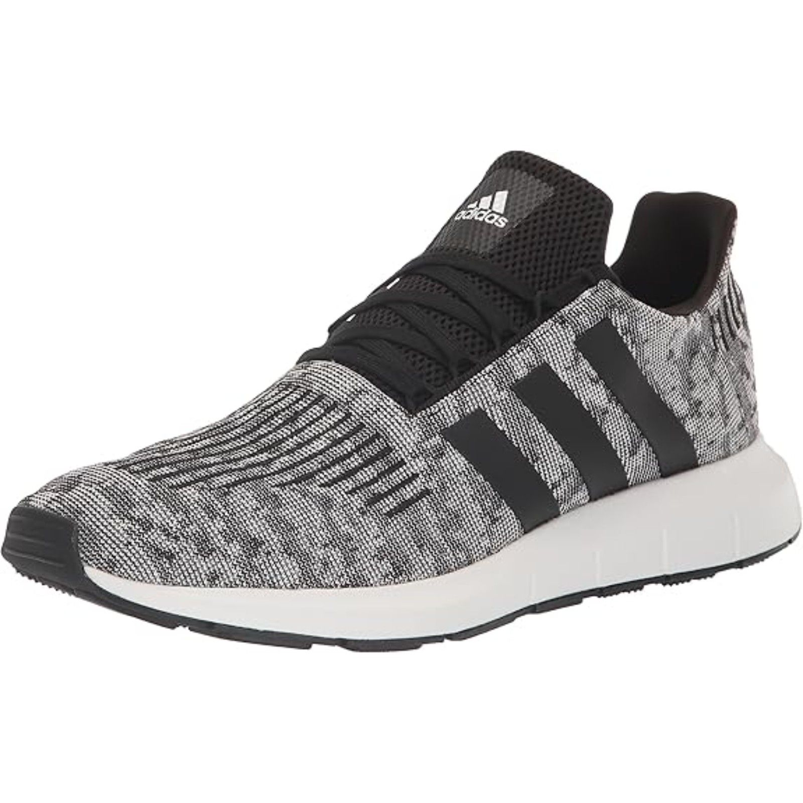 Men's White/Black Lace Up Closed Toe Rubber Sole Casual Running Sneakers